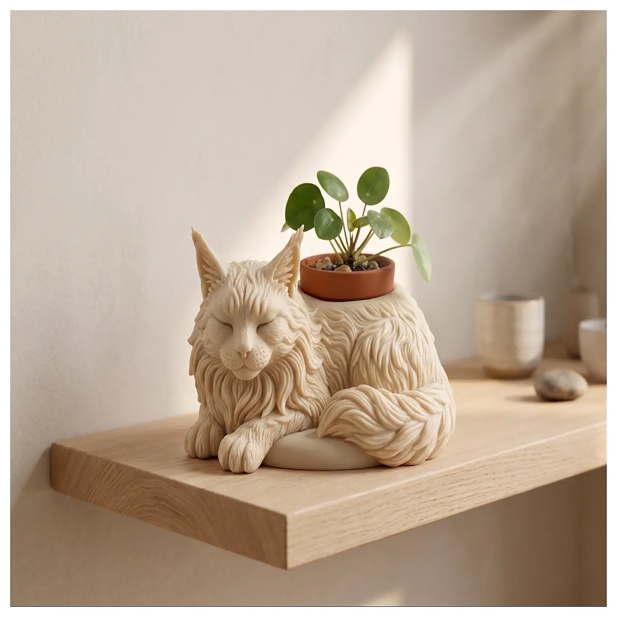 maine coon cat planter large indoor outdoor flower pot for big cats