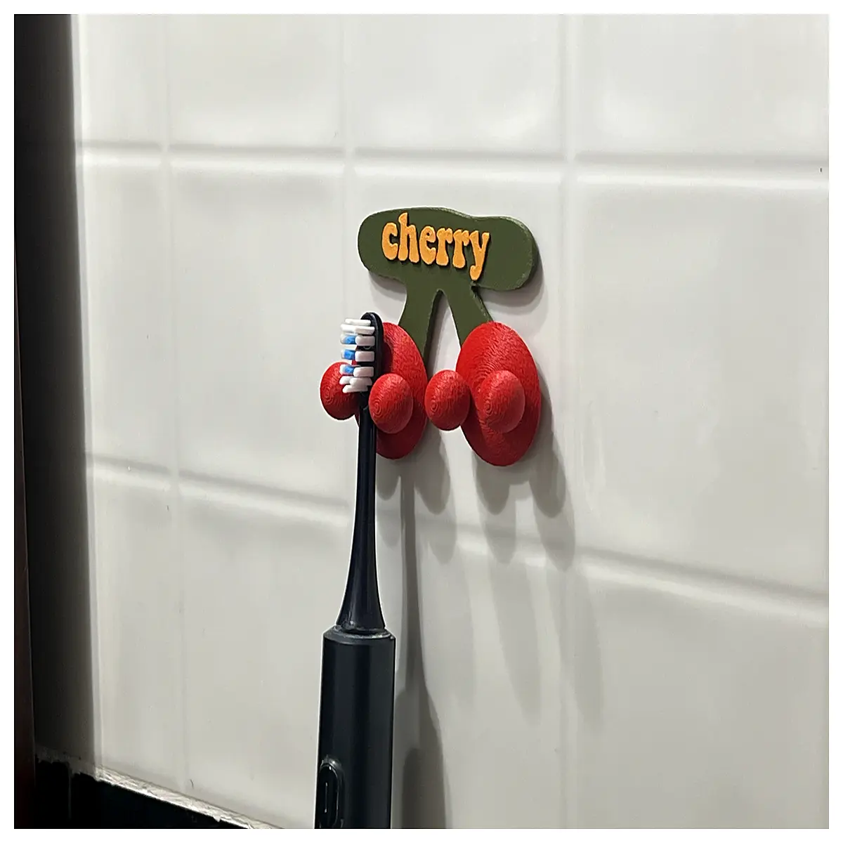 cherry toothbrush holder bathroom counter organizer hygienic drip dry rack for family