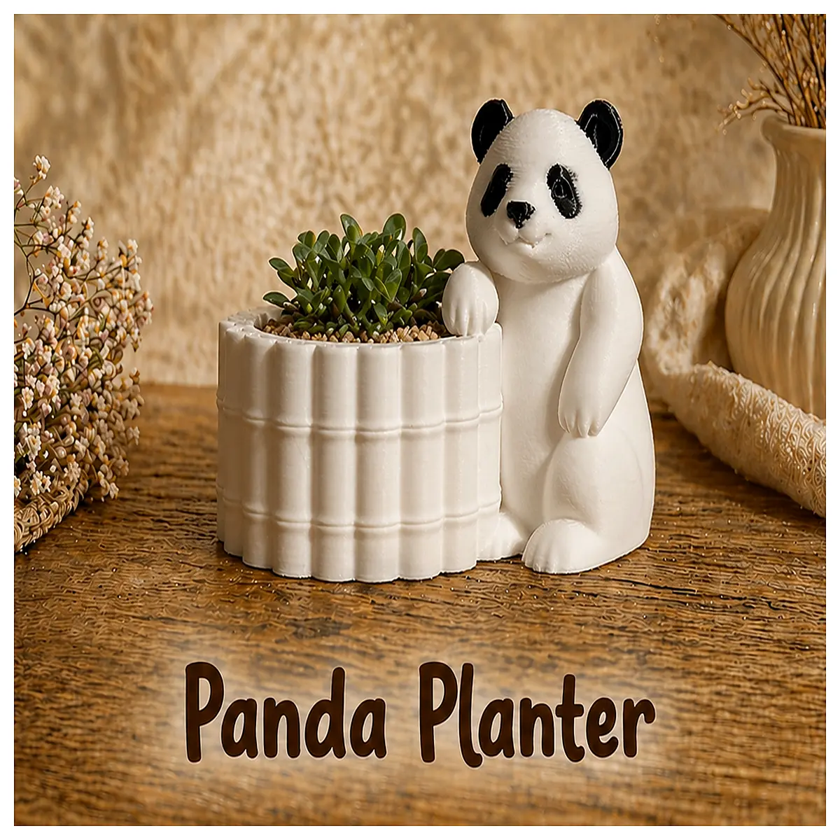 panda planter pot for succulents cactus indoor home decor