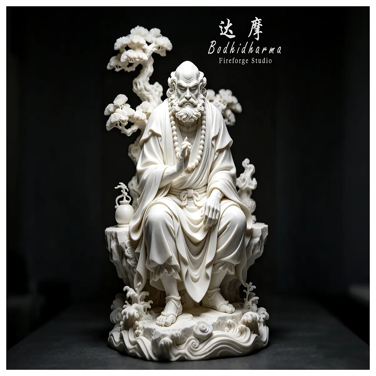 zen monk statue carved wood bodhidharma buddha figure for home altar meditation decor feng shui