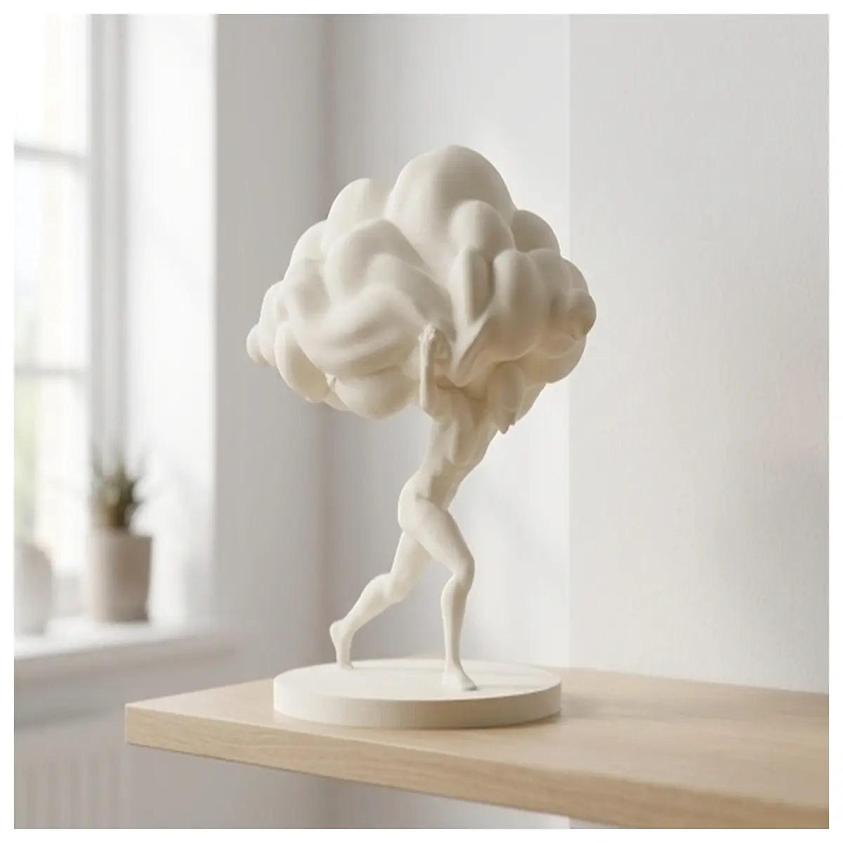 modern statue for home decor metal sculpture art piece figure men minimalist living room accent
