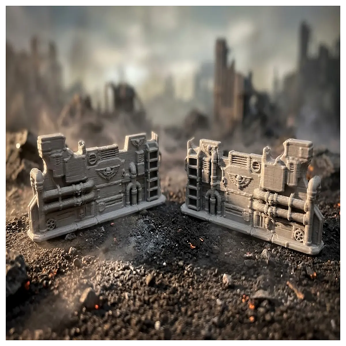 1 ironhive terrain wall industrial sci fi diorama base for wargaming miniature painting