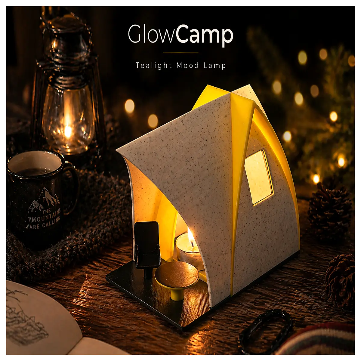 camping lantern tent cozy tea candle ambiance mood lighting for outdoor camping hiking glamping gear
