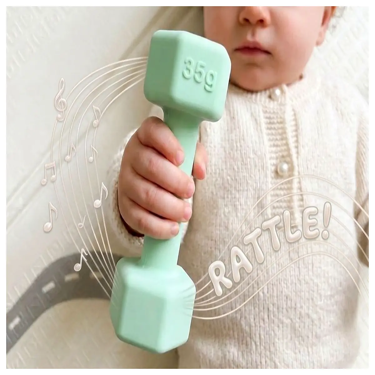 baby hand bells rattle toys soft silicone grip for infant sensory development