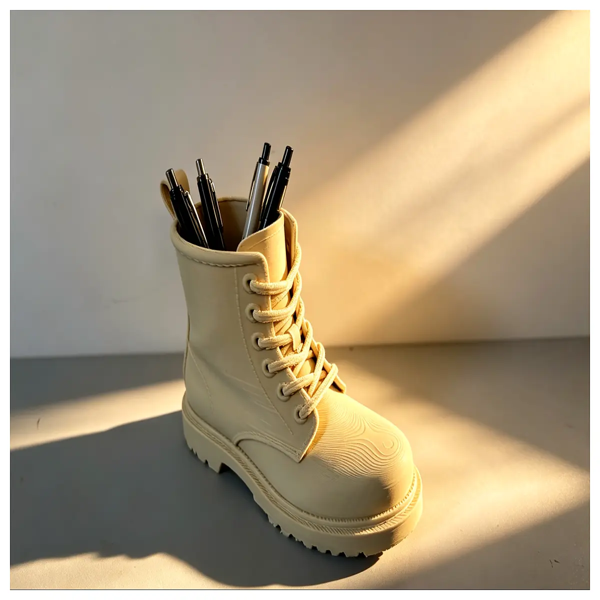 boots shaped desk organizer pen holder for office supplies
