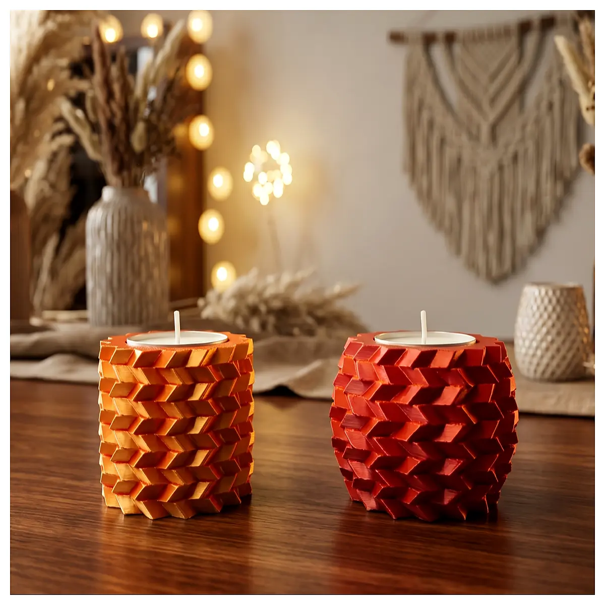 modern geometric candle holder tea decor minimalist metal table centerpiece