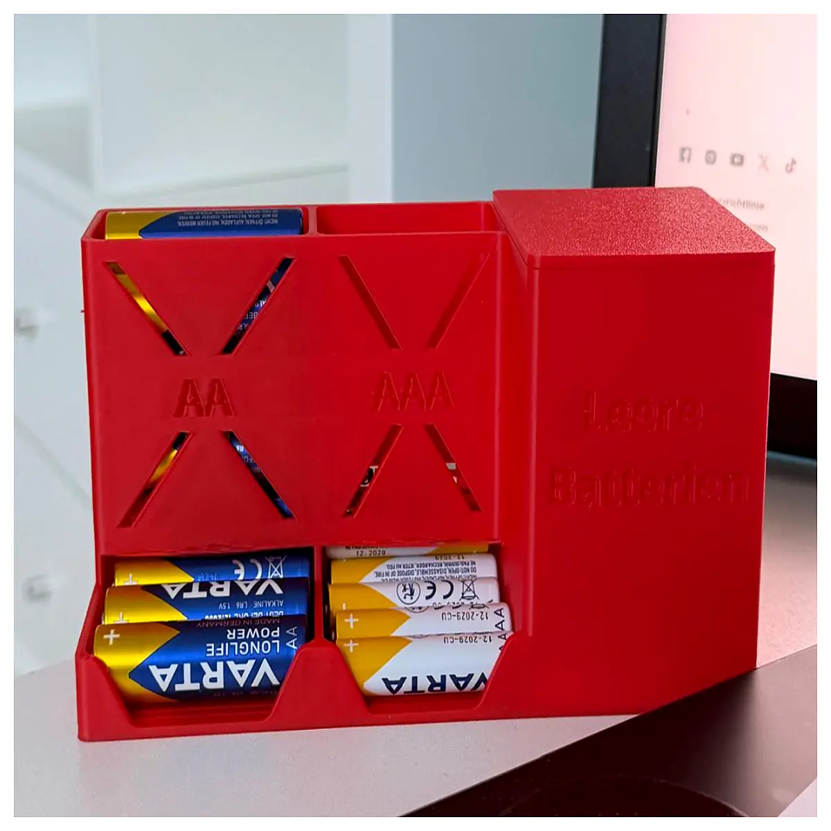 battery dispenser for office automatic battery holder box aa aaa size portable charger storage case with lid