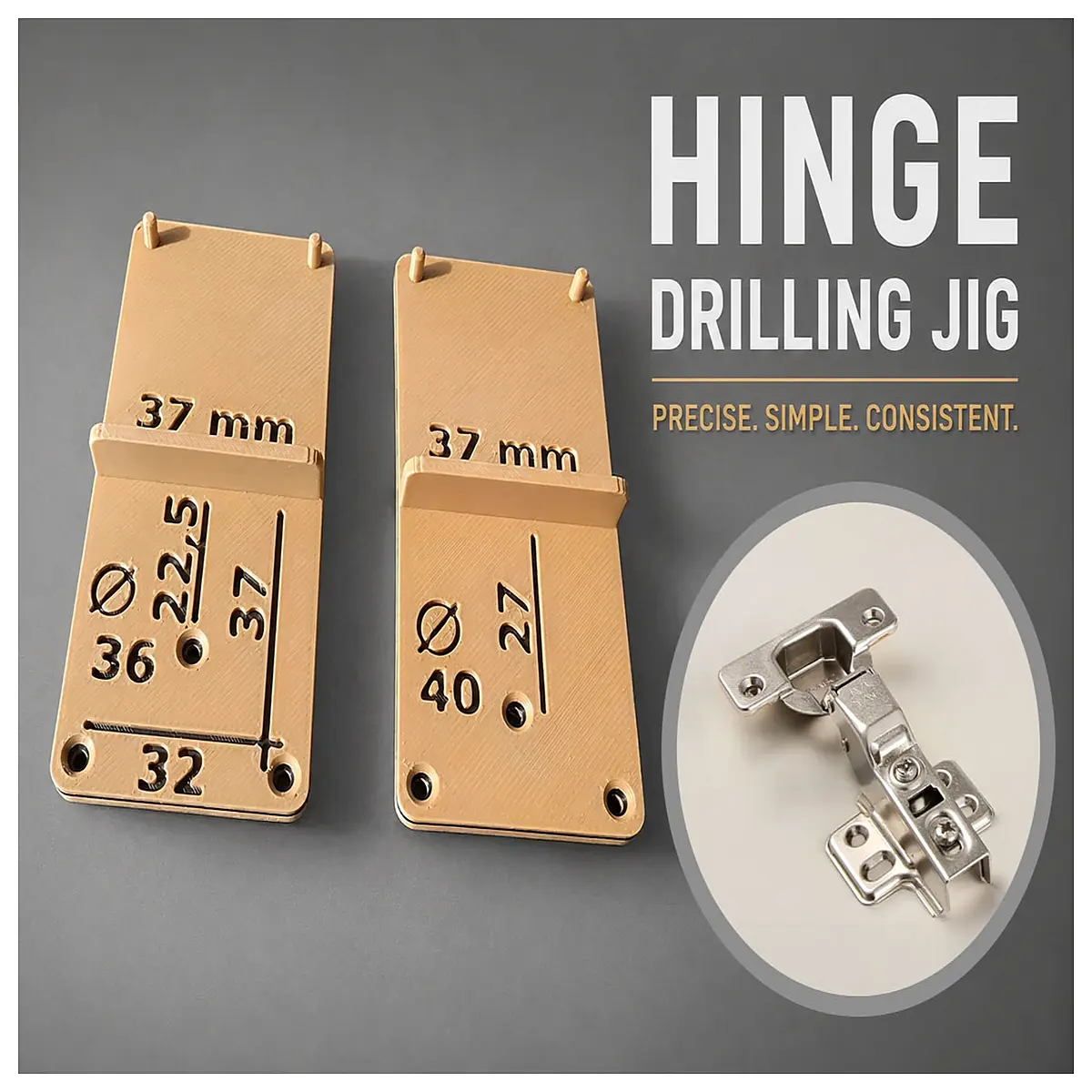cabinet hinge drilling jig template for precise cup hole alignment woodwork carpentry tool
