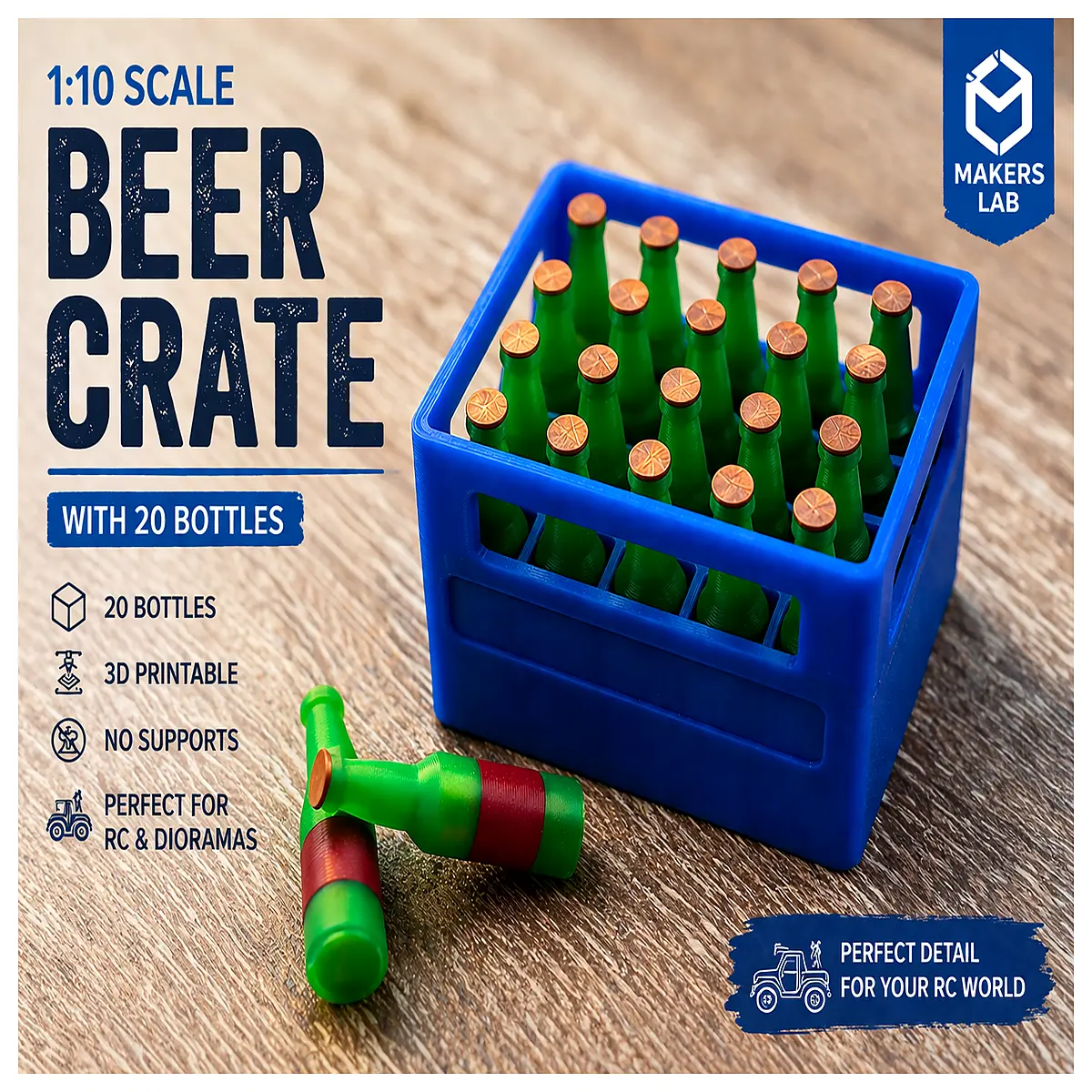 1 12 scale beer crate box with bottles realistic miniature case no needed