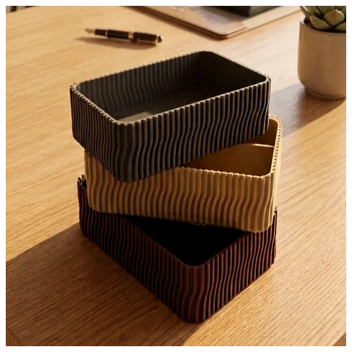 stackable desktop organizer 120x80mm modular tray for office desk storage plastic file holder multi compartment