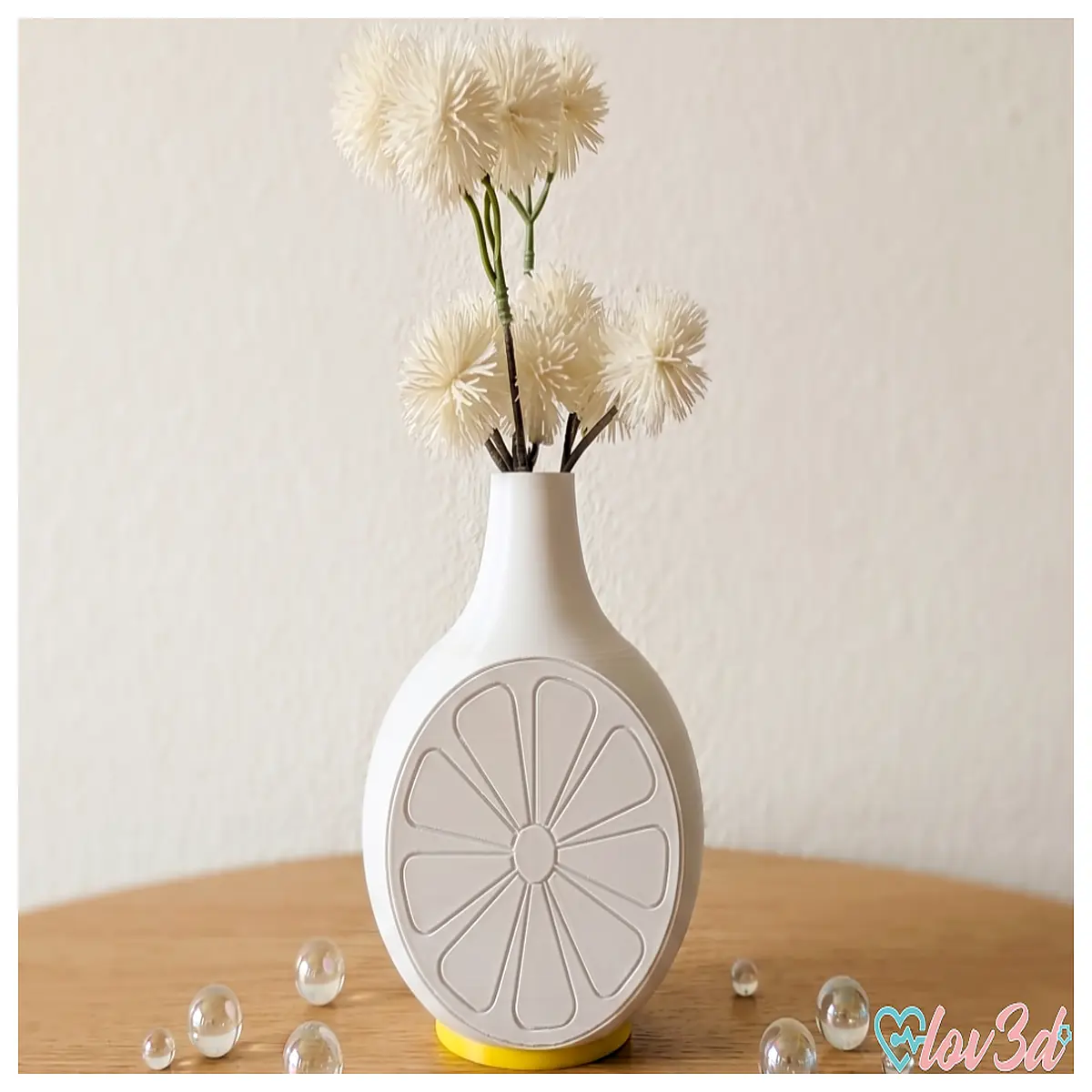 minimalist summer citrus slice vase decor modern home table centerpiece fresh flower arrangement