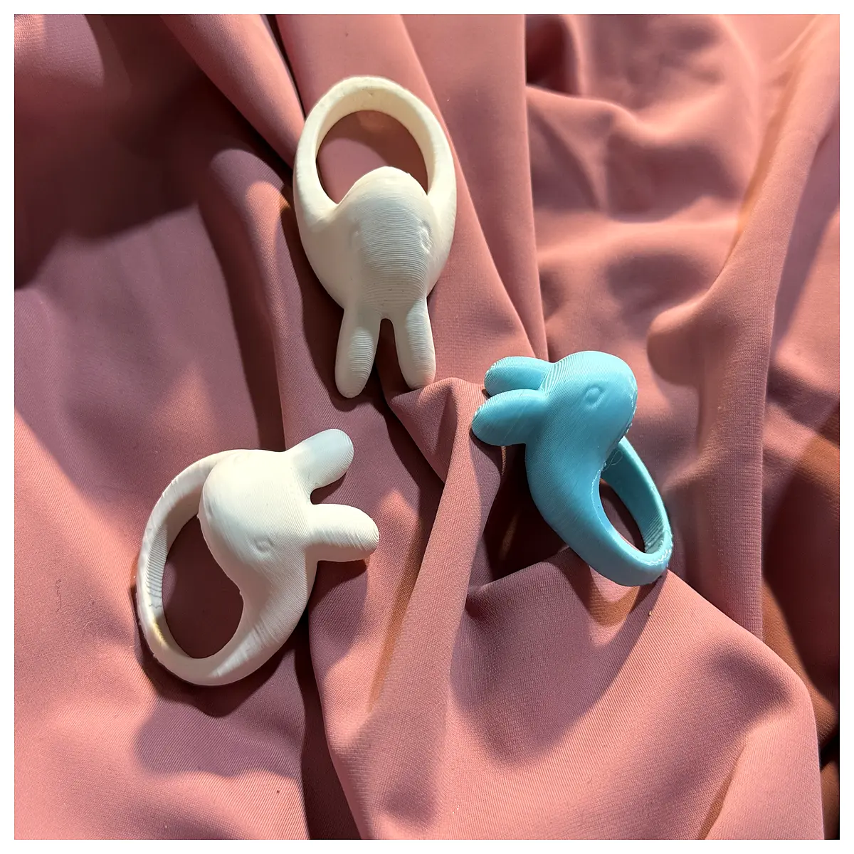 cute bunny rabbit ring adjustable size for women girls silver gold plated animal jewelry gift