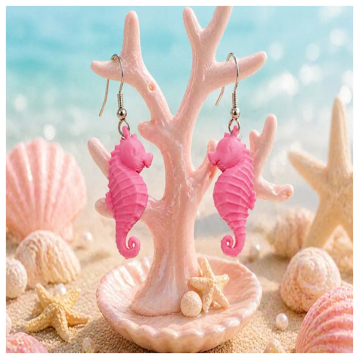 cute seahorse earrings for women lightweight dangle jewelry small animal stud gift
