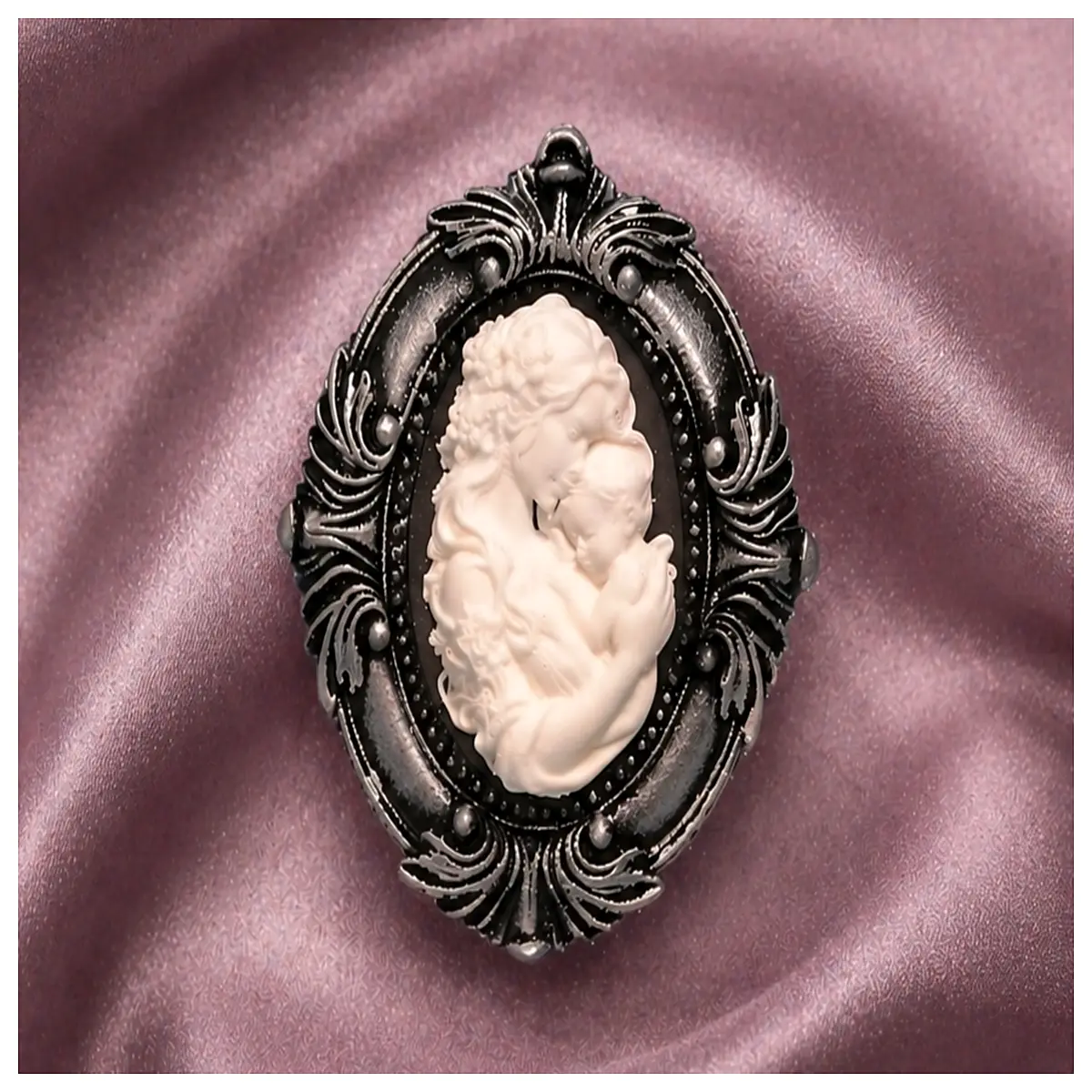 3 inch mother and child bas relief pendant elegant carved resin wall art home decor gift