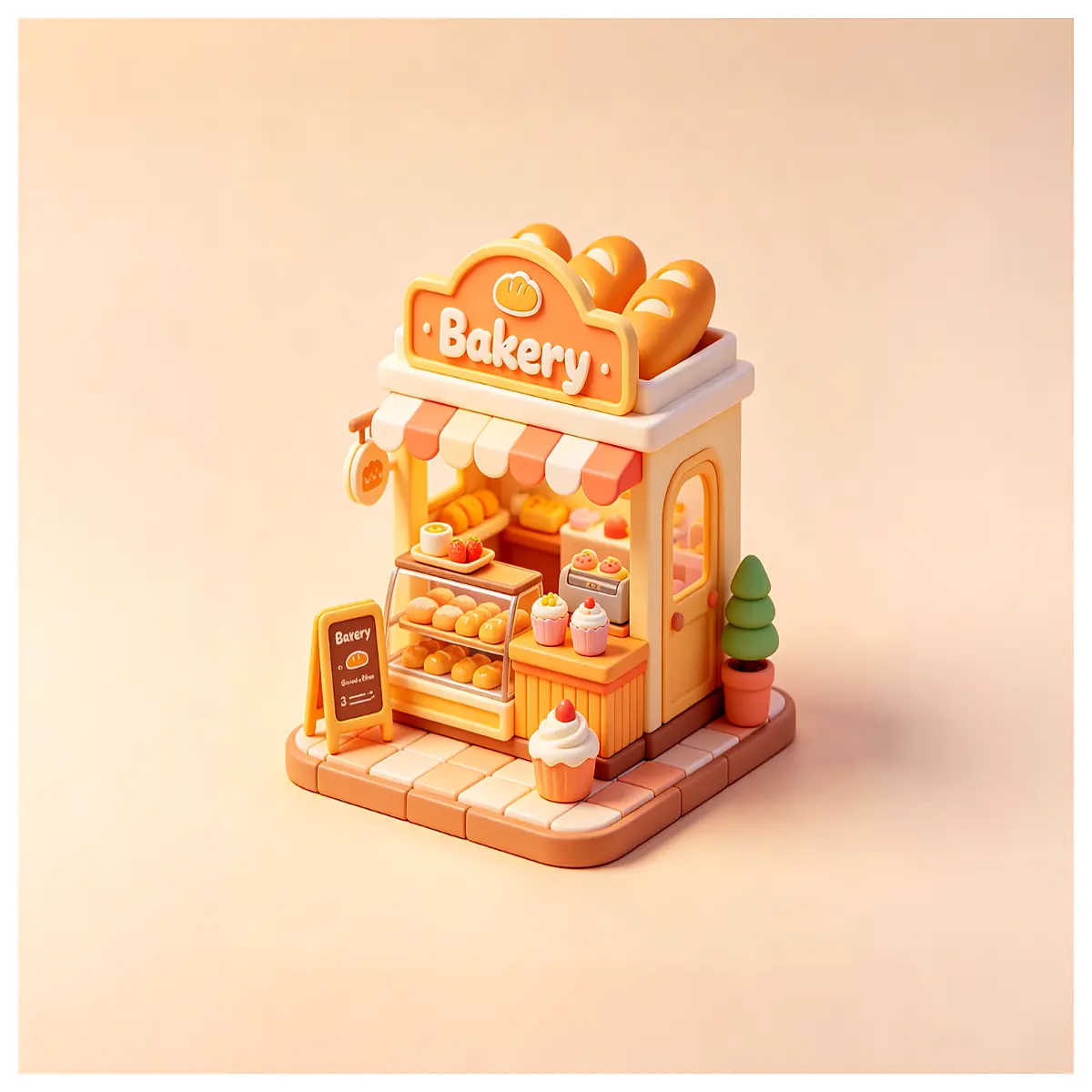 miniature bakery shop building for kids detailed dollhouse accessories realistic food diorama set educational toy for children coloring craft project