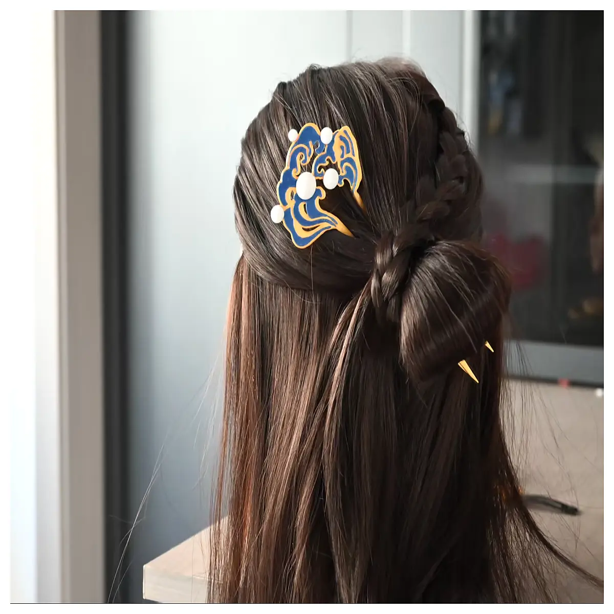 new chinese style auspicious cloud hairpin traditional hanfu accessories vintage gold tone bobby pins for women elegant updo styling tools