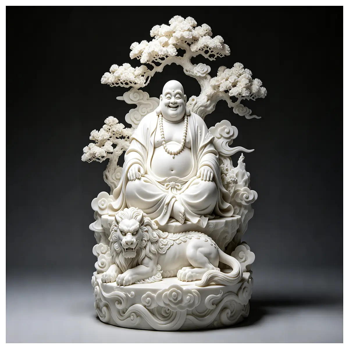 18 arhats laughing lion statue resin figure easy disassemble collectible buddhist decor