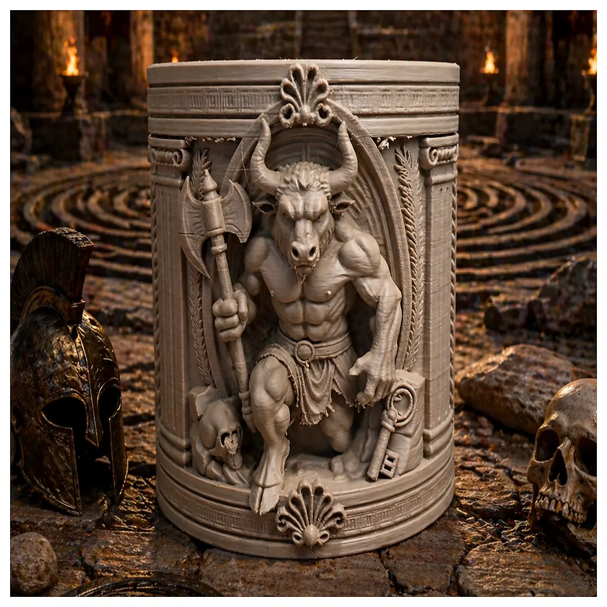 minotaur statue mug greek mythology drinking vessel fantasy coffee cup home decor gift