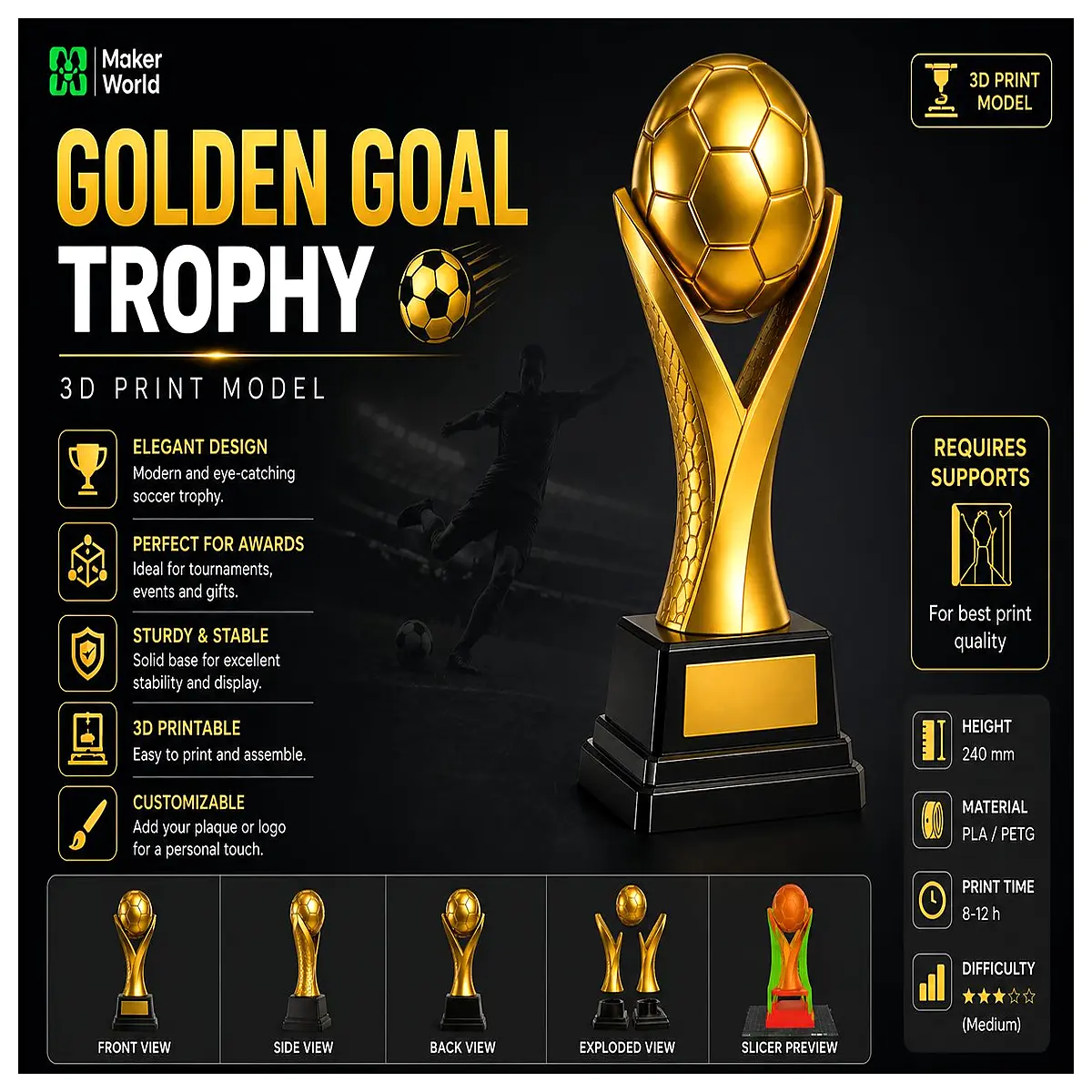 golden globe award trophy best picture statuettes for home decor film industry awards ceremony prizes