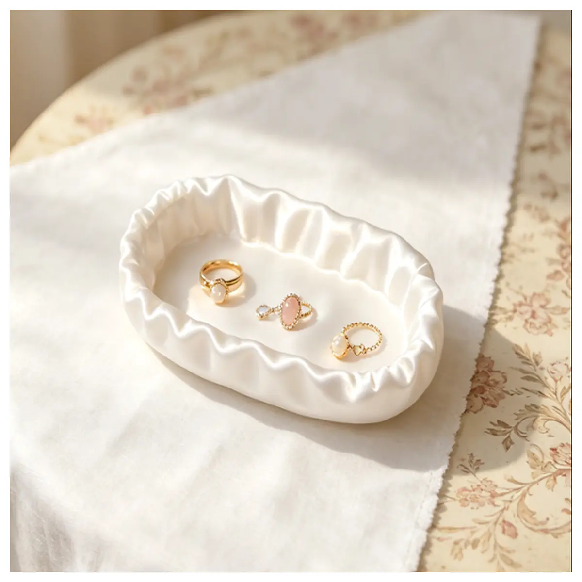jewelry organizer tray for vanity table clear acrylic for rings necklaces earrings desktop storage box with compartments