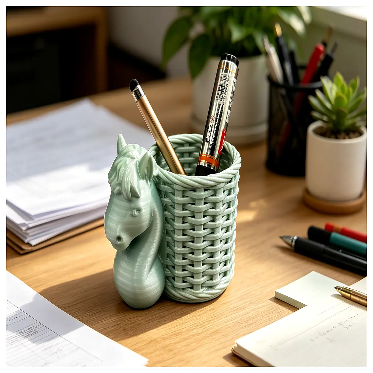 basket pen holder desk organizer vintage chinese style office supply storage