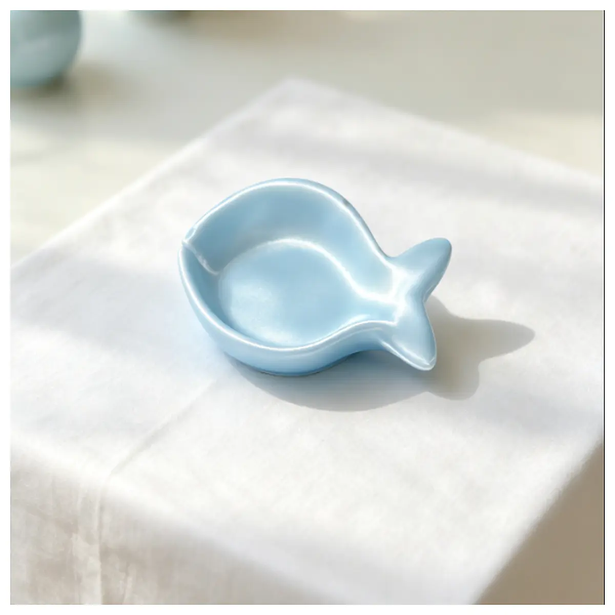 silk finish small fish trinket dish for jewelry ring holder vanity organizer