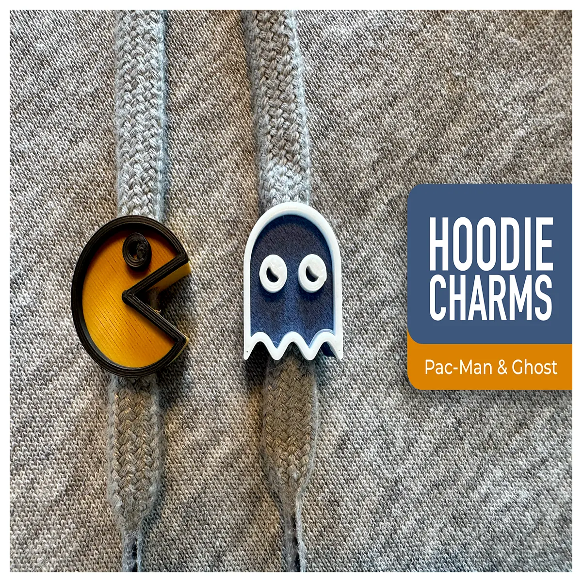 pac man ghost hoodie charm pendant keychain accessory 5g
