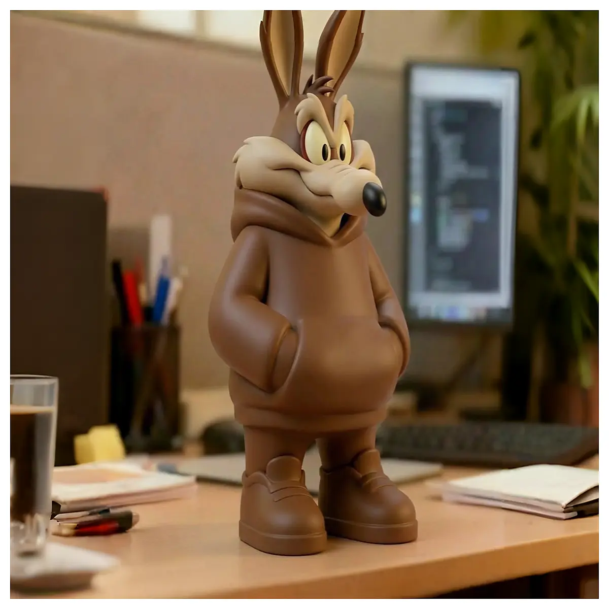 wile e coyote hoodie plush toy collectible figure cartoon character merchandise