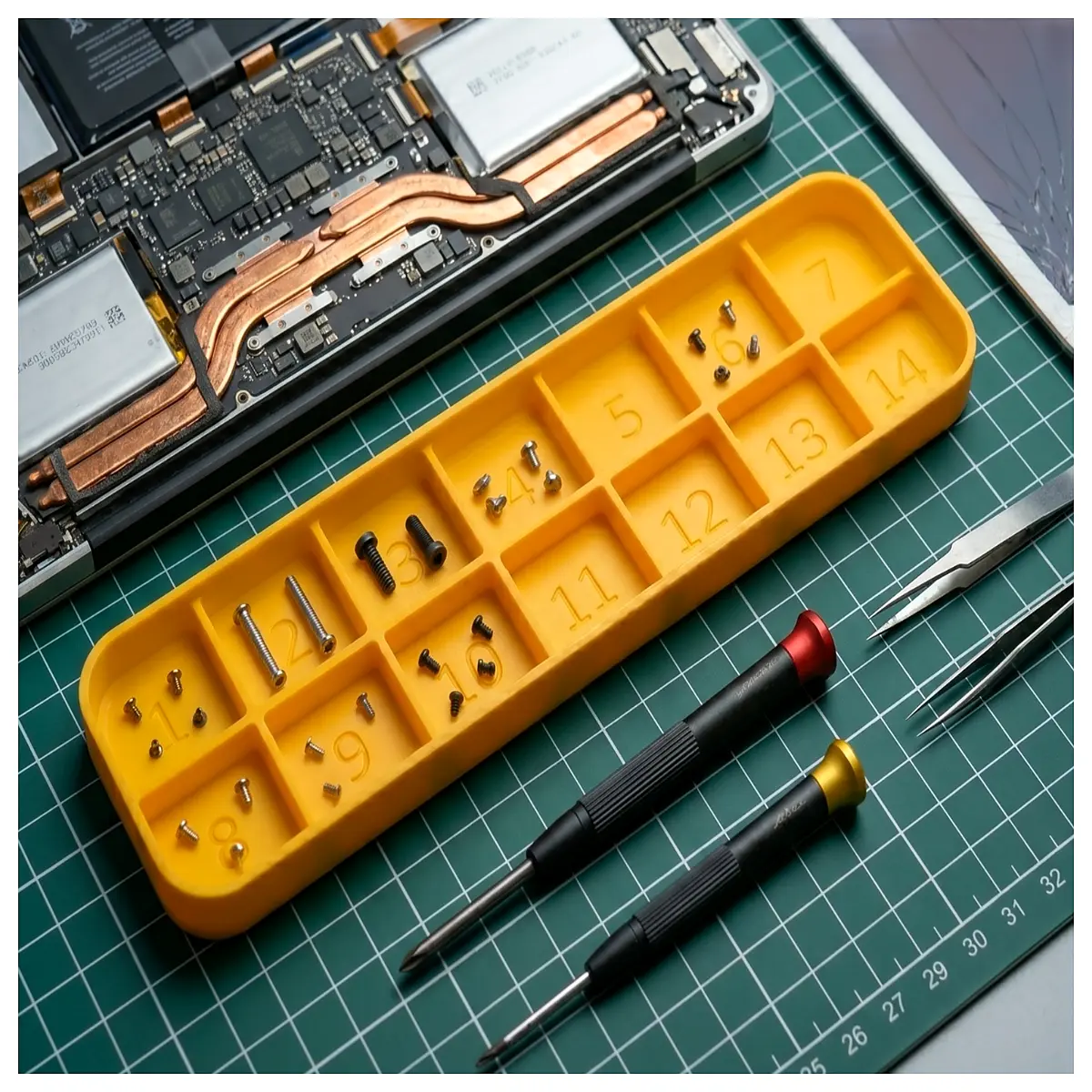 numbered screw organizer tray for hardware sorting storage bins