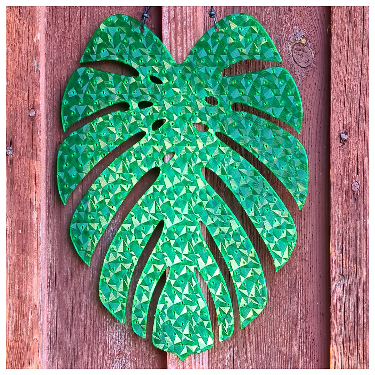 monstera leaf earring organizer for handmade jewelry boutique shop counter rustic greenery decor