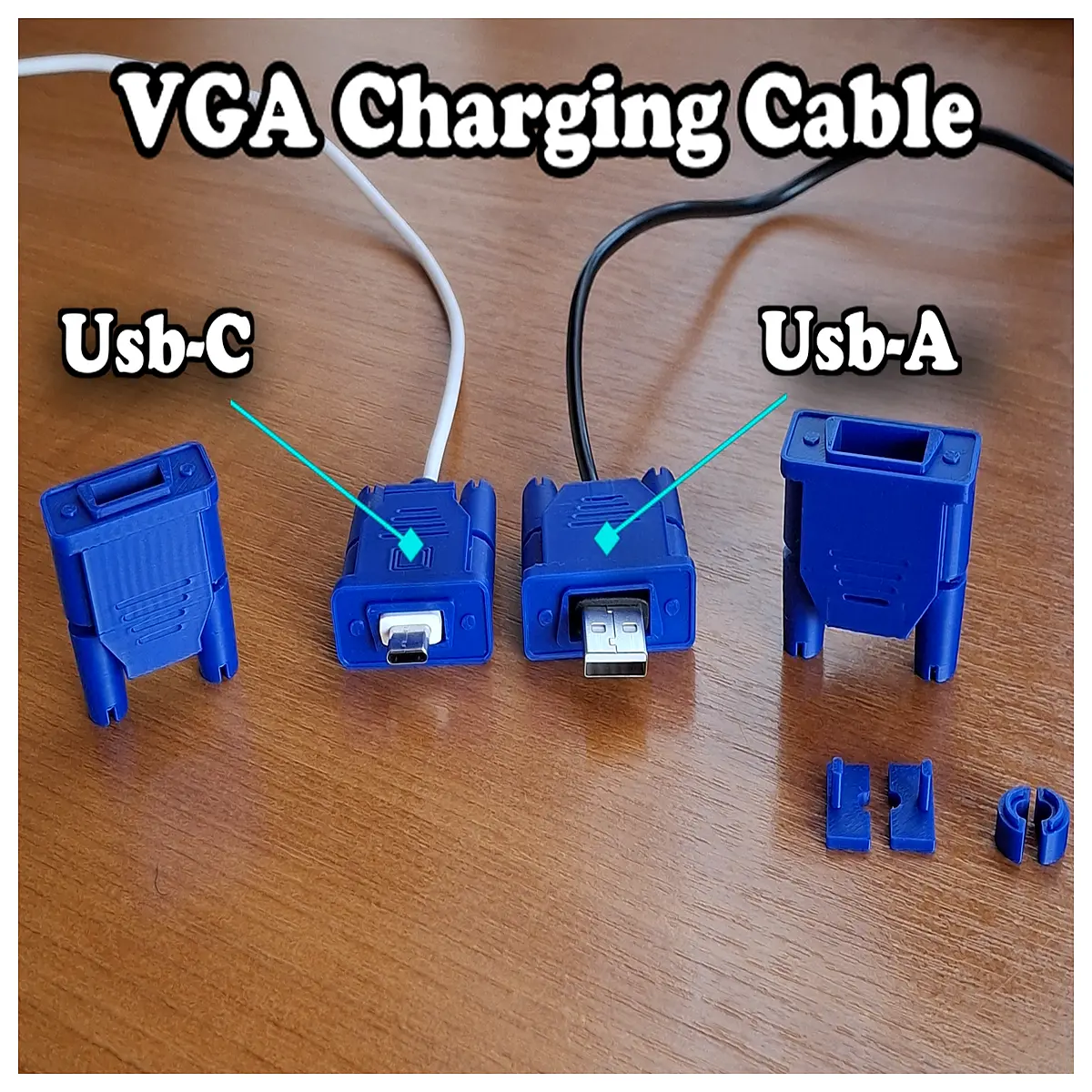 vga cable with audio charging for laptop projector monitor converter adapter power supply cord