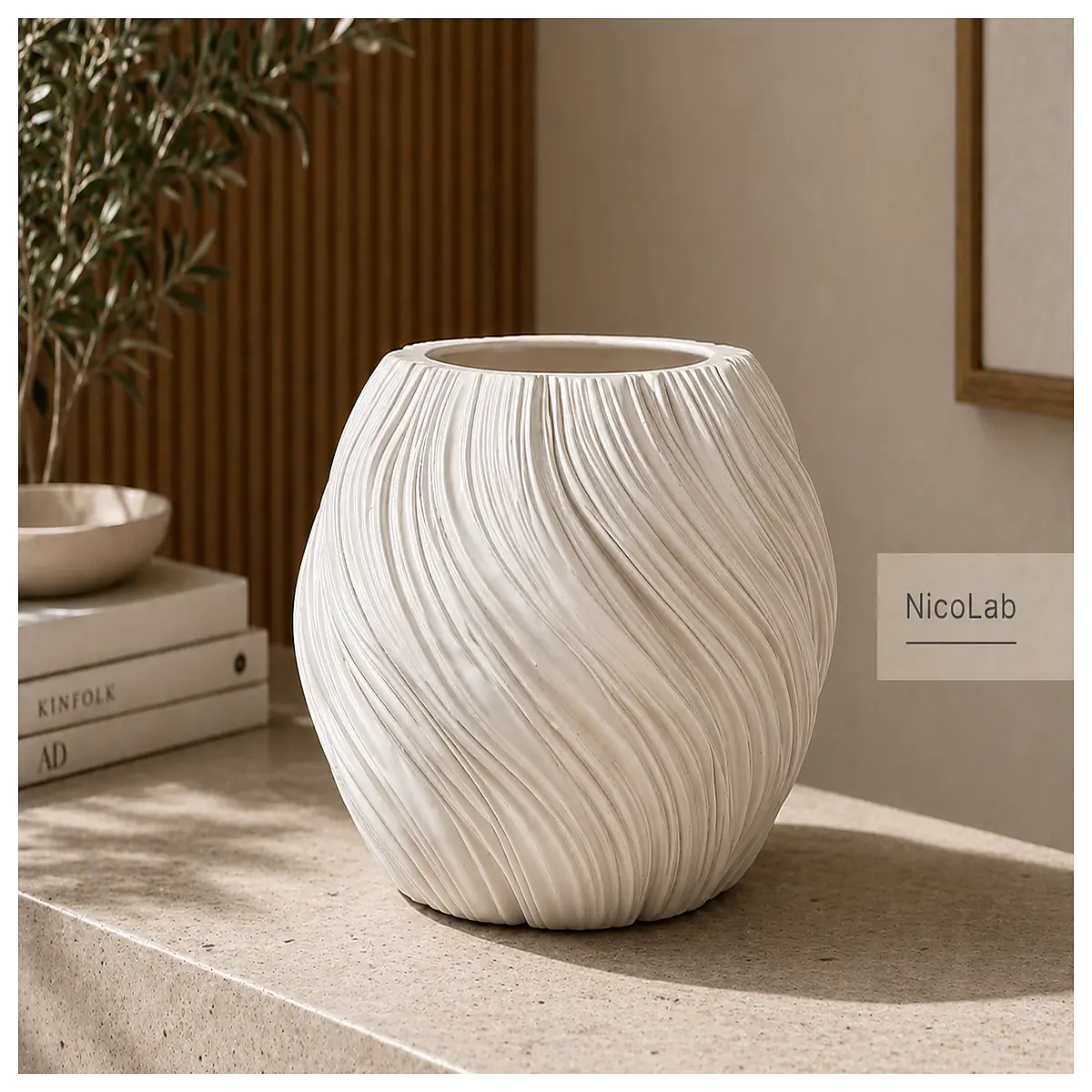 modern minimalist ceramic vase for living room decor tall geometric flower holder centerpiece
