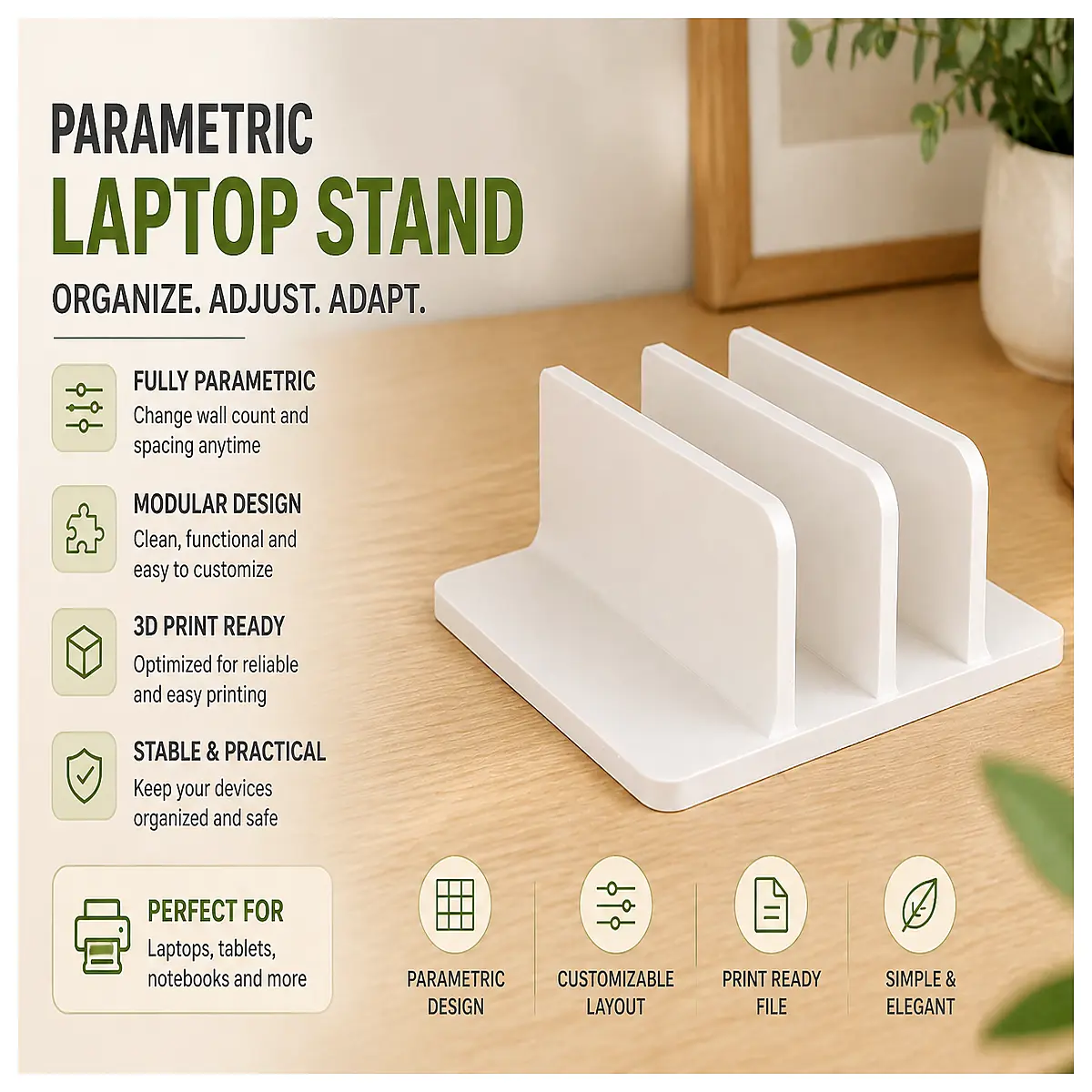 ergonomic laptop riser adjustable height vertical cooling pad for desk organization