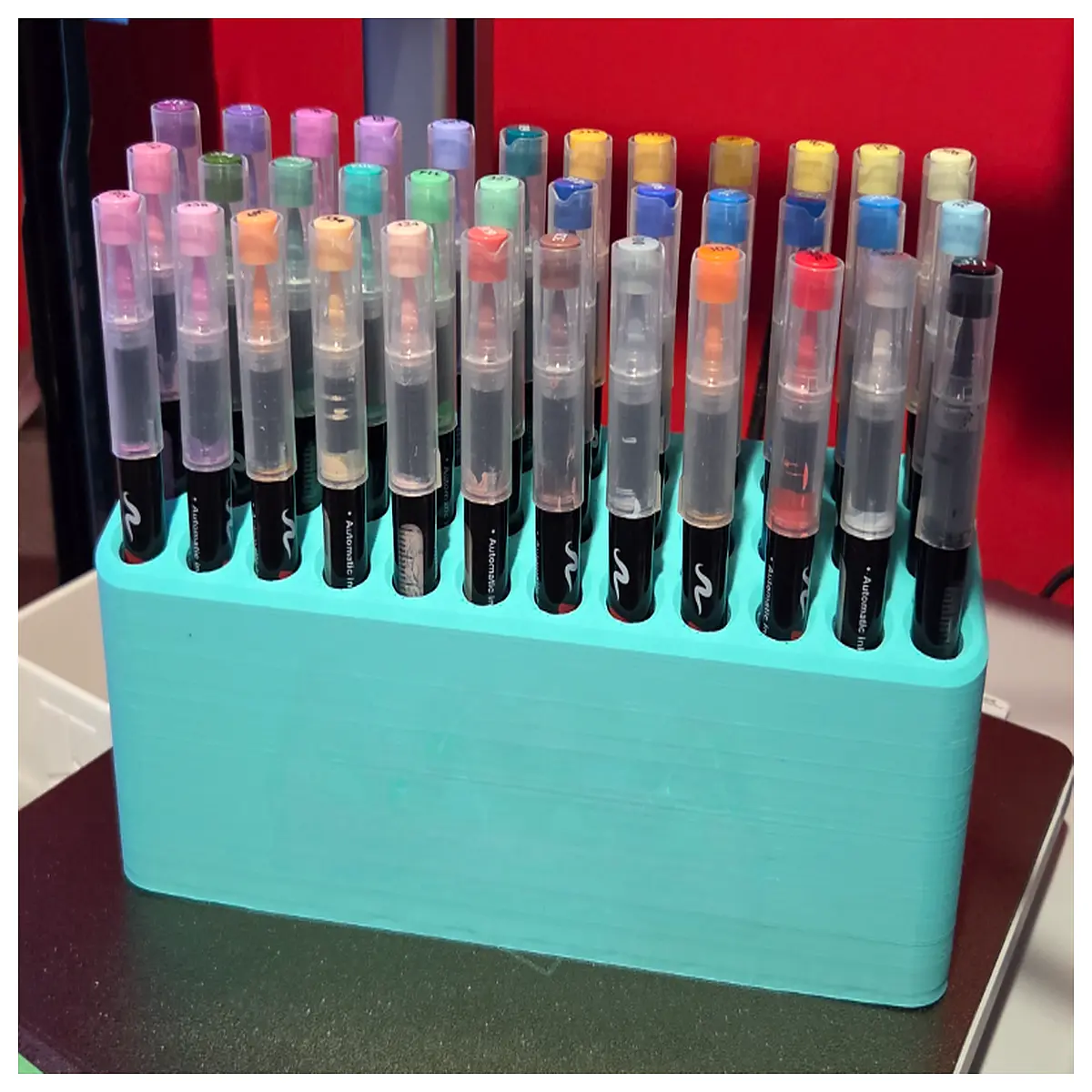 acrylic marker storage box organizer 36 slots cap holder for pens art supplies desk tidy
