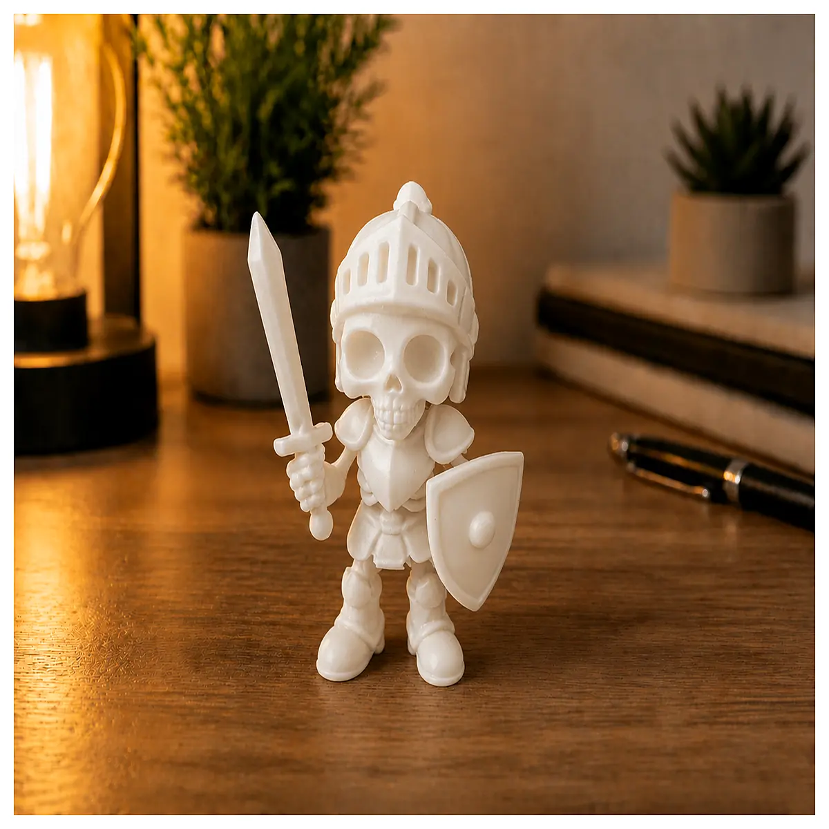 dark fantasy knight figurine skull helmet statue gothic biker skeleton collectible dark souls art toy