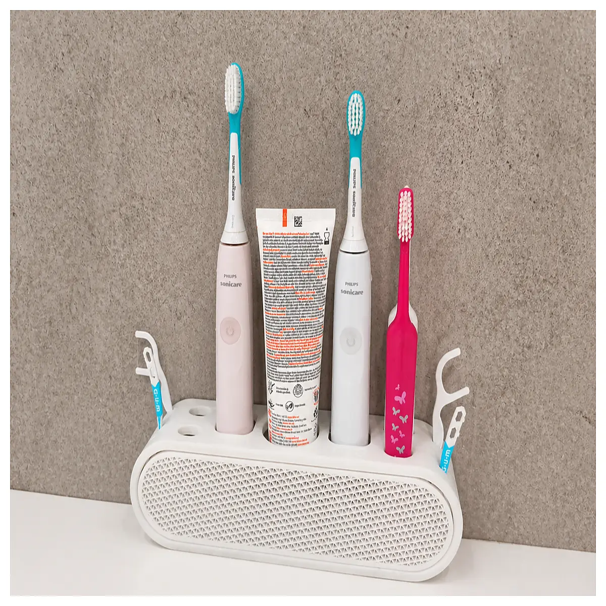toothbrush holder with name tag personalized hygiene organizer for family bathroom counter