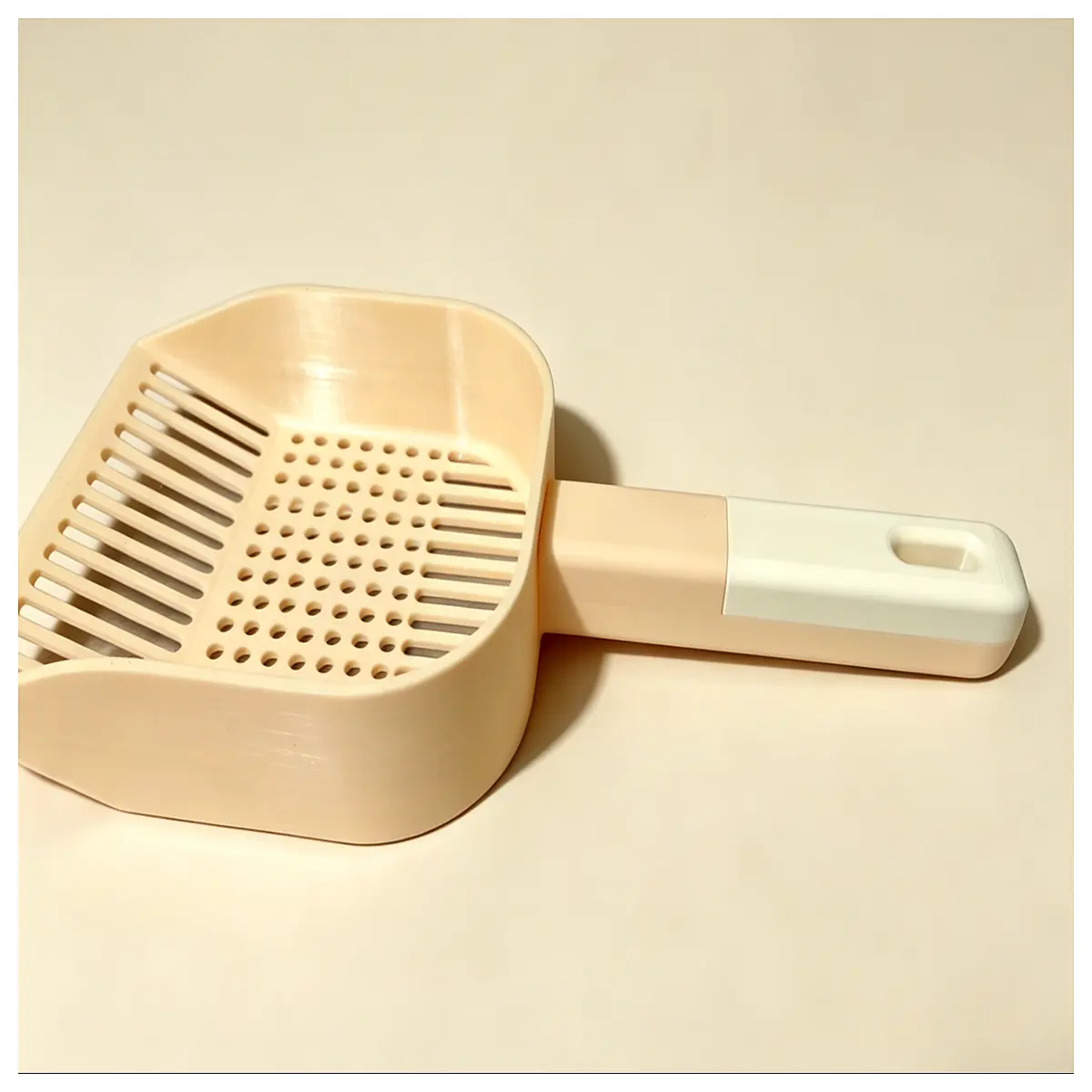 large double compartment cat litter scoop sifter duty plastic with handle for clumping waste separation