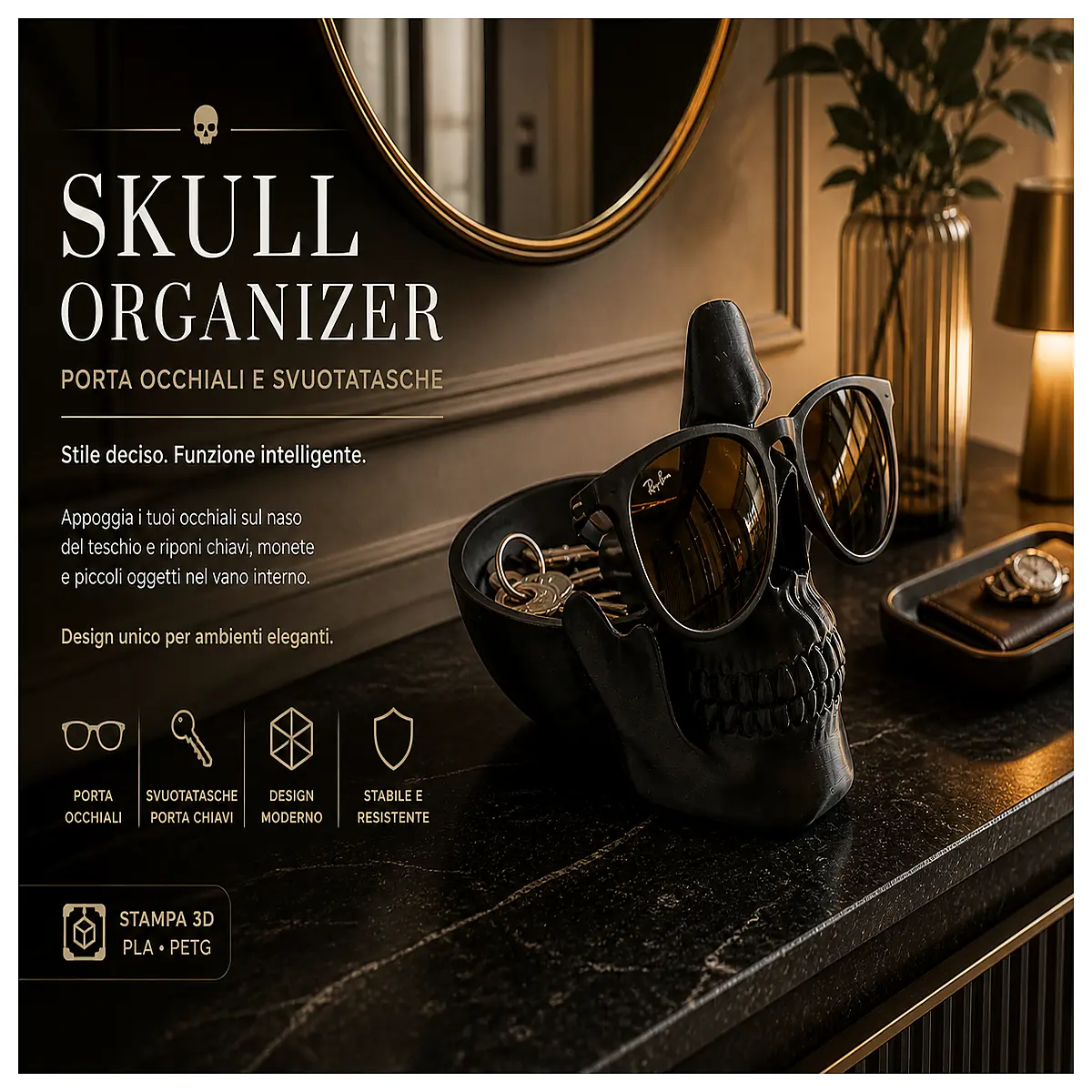 gothic skull storage box for jewelry makeup creepy hollow bone organizer dark academia desk accessories macabre home decor shelf unit