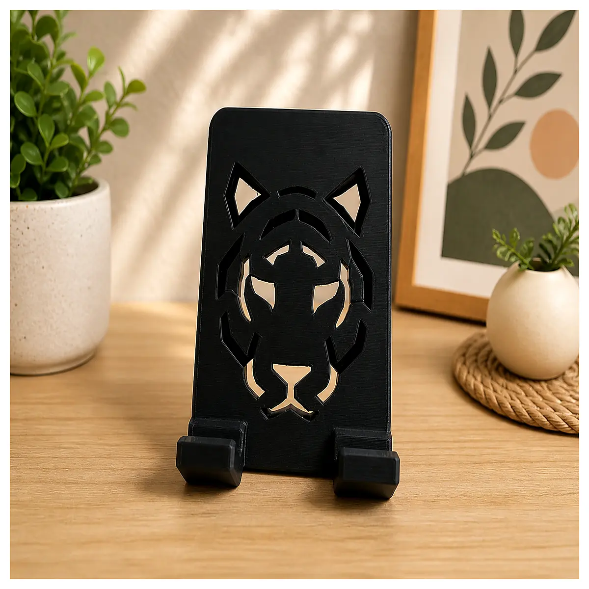 cute tiger phone holder for desk minimalist desktop mount organizer
