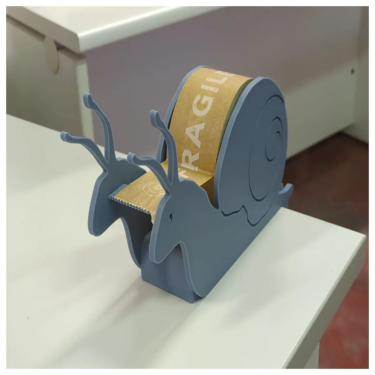 snail tape dispenser desktop edge clip holder cute adhesive roll organizer for desk stationery storage