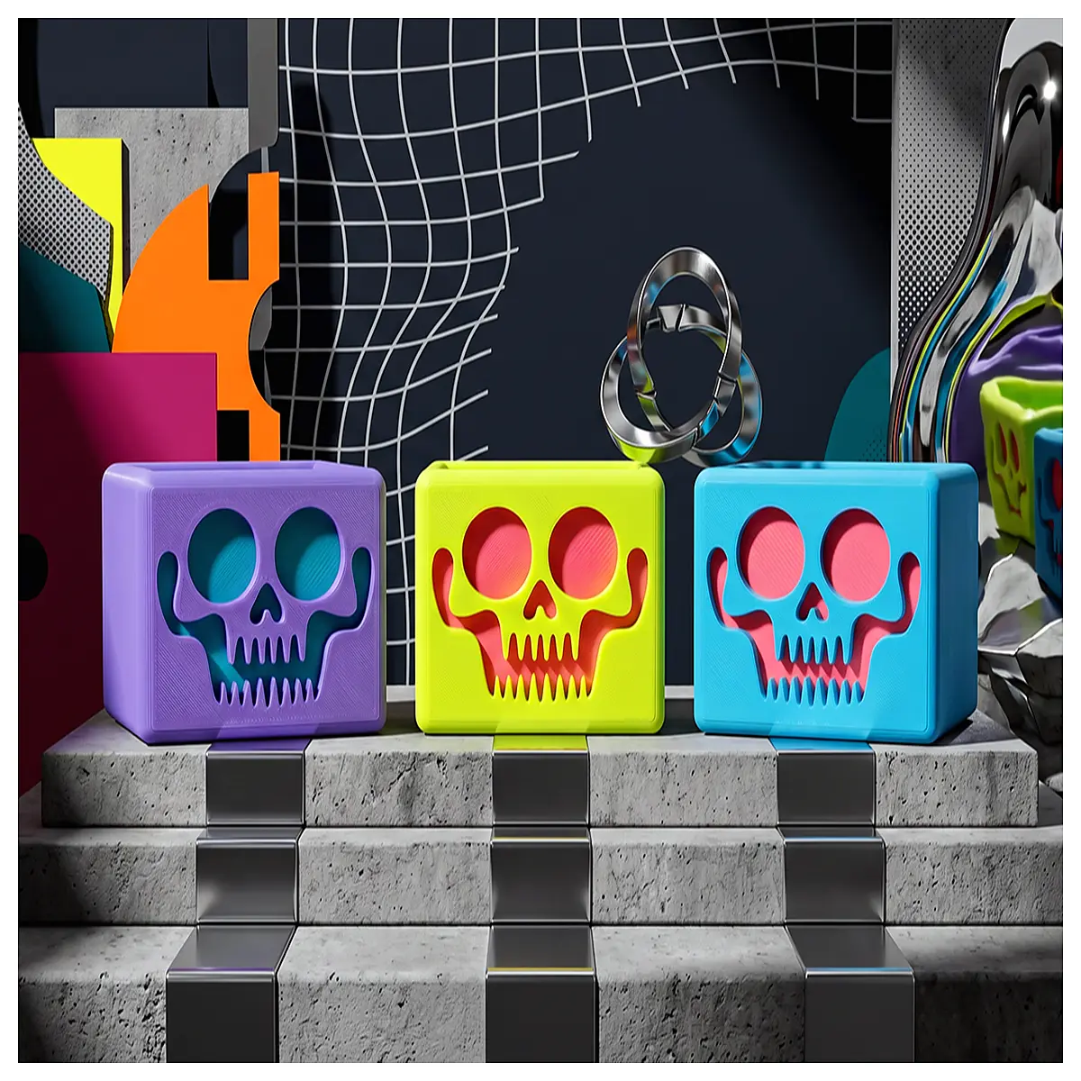 gothic skull tea holder candlestick home decor halloween party table centerpiece spooky aesthetic
