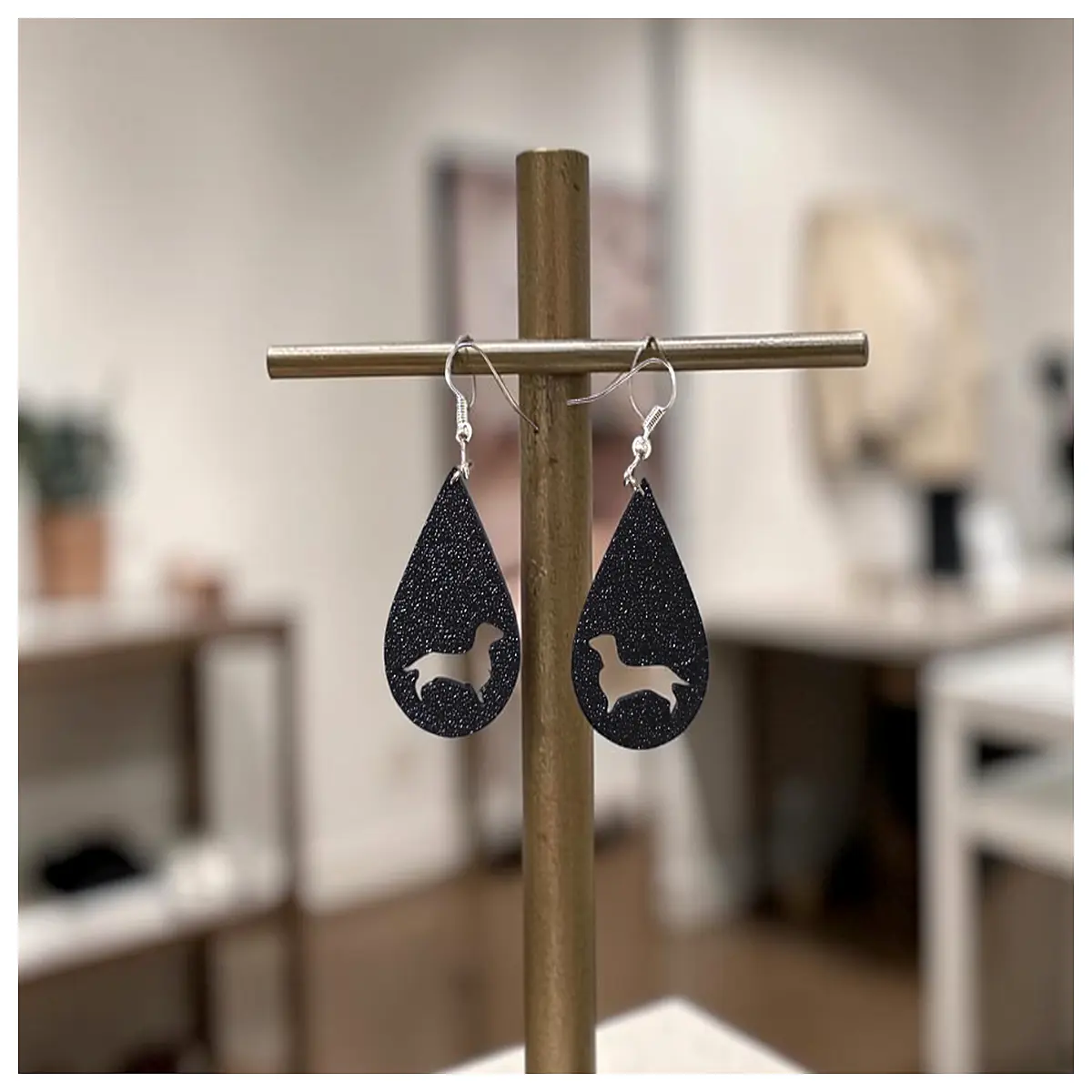 dangling dachshund earrings long drop dog jewelry cute puppy pendant earrings for women