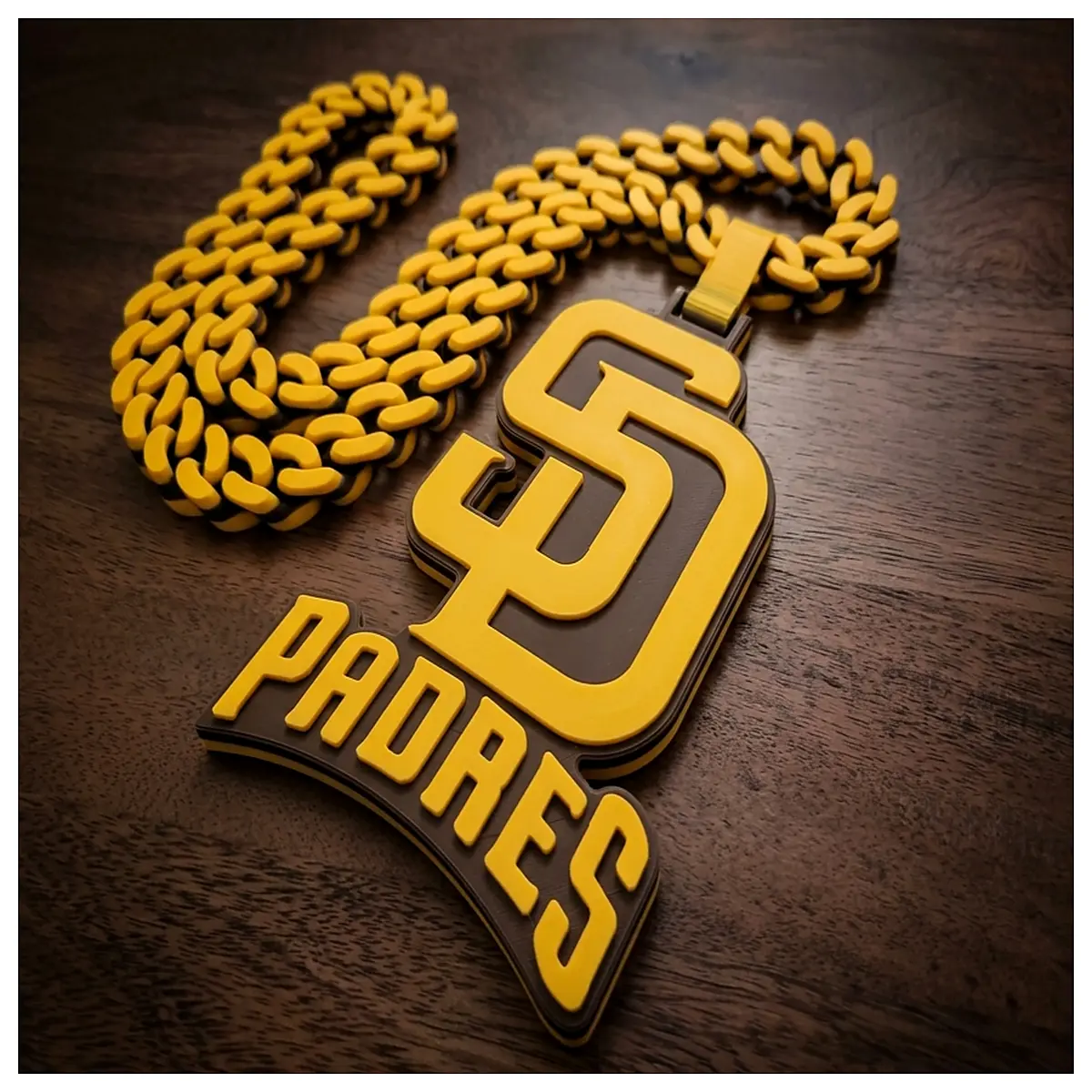 san diego padres cuban link chain gold plated stainless steel baseball jewelry team colors
