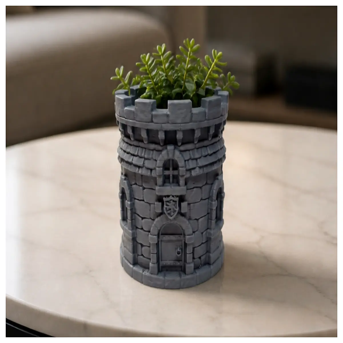medieval castle flower pot stone planter for succulents cactus garden decor fantasy home ornaments