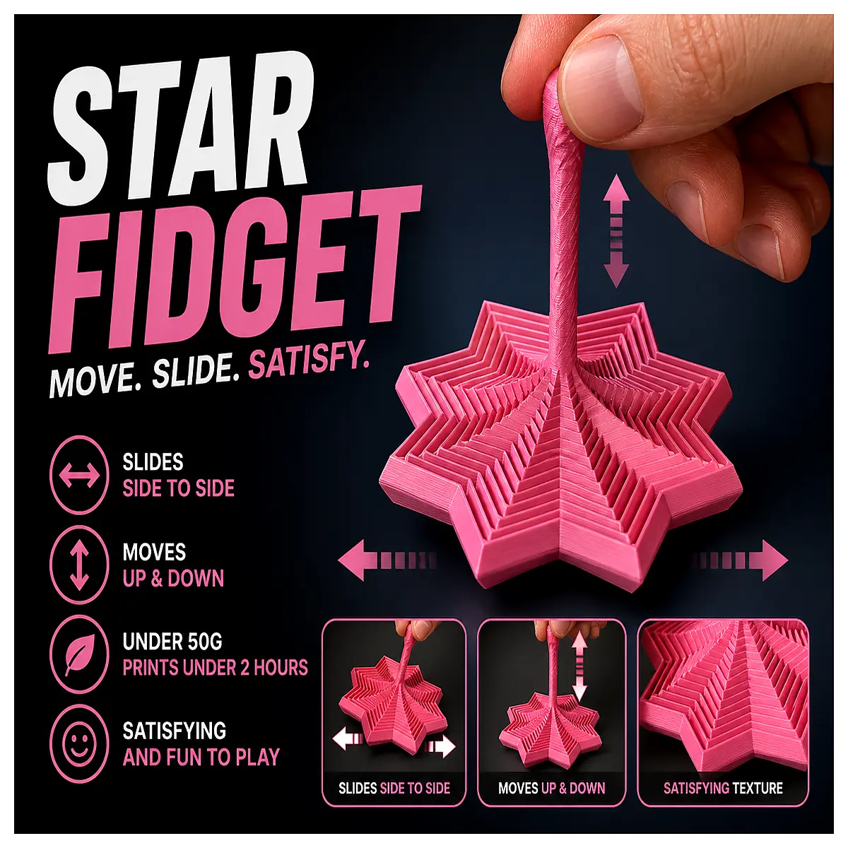 satisfying star fidget toy sensory stress relief anti anxiety squishy it for adults kids