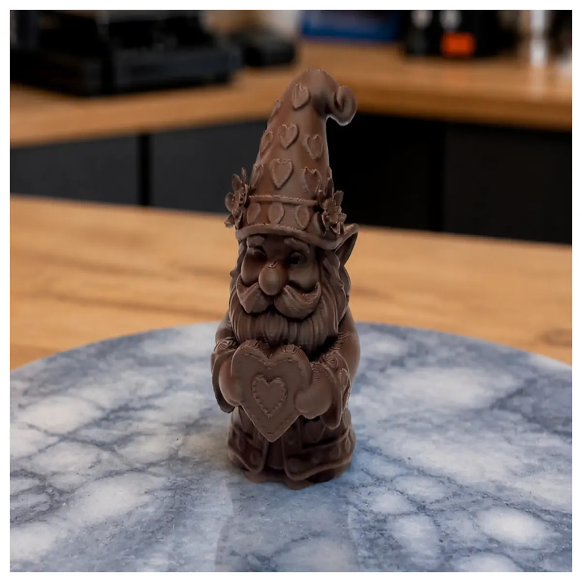 cute garden gnome with flower hat whimsical fairy home decor resin statue
