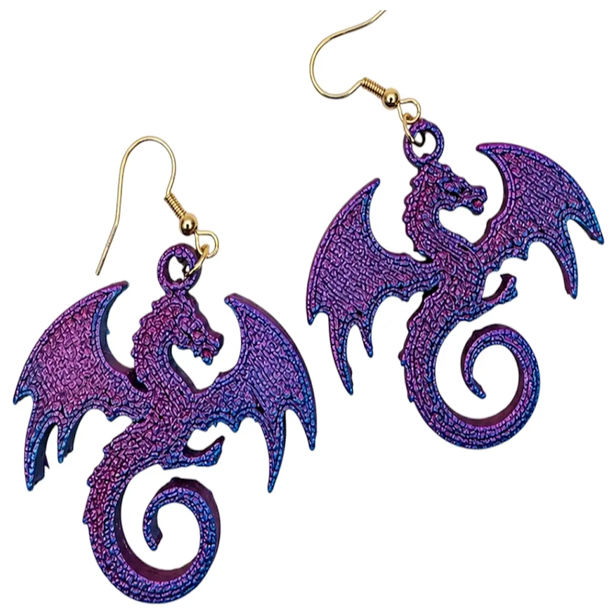 dragon earrings fantasy printed jewelry cosplay costume accessories gothic punk women men