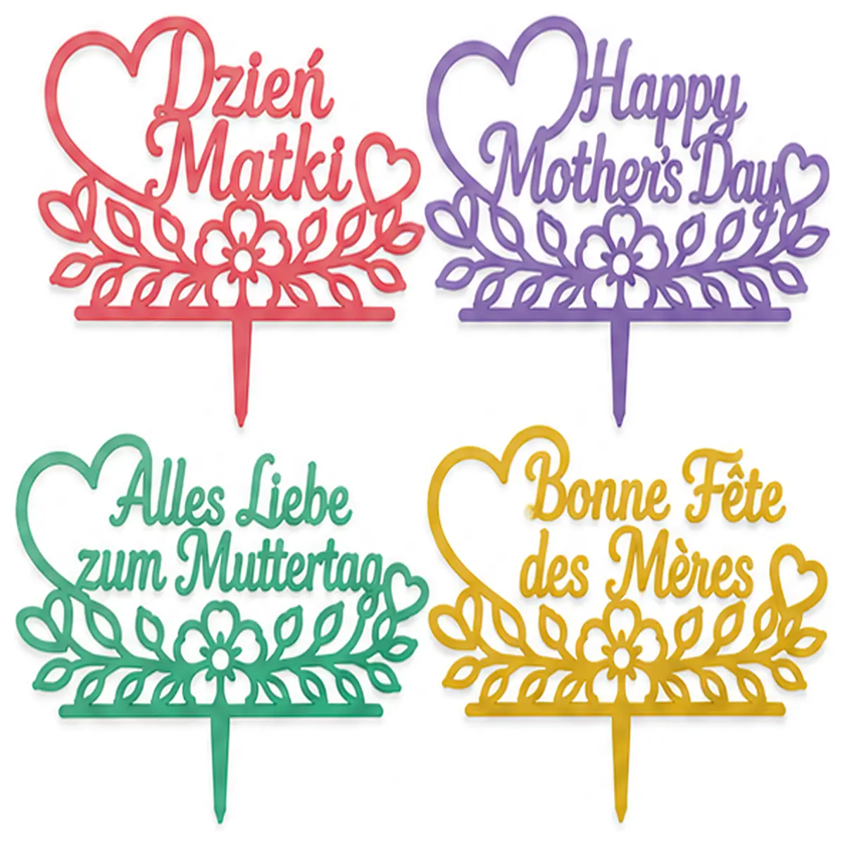mother s day cake toppers diy edible flowers gold foil letters numbers birthday party decorations supplies