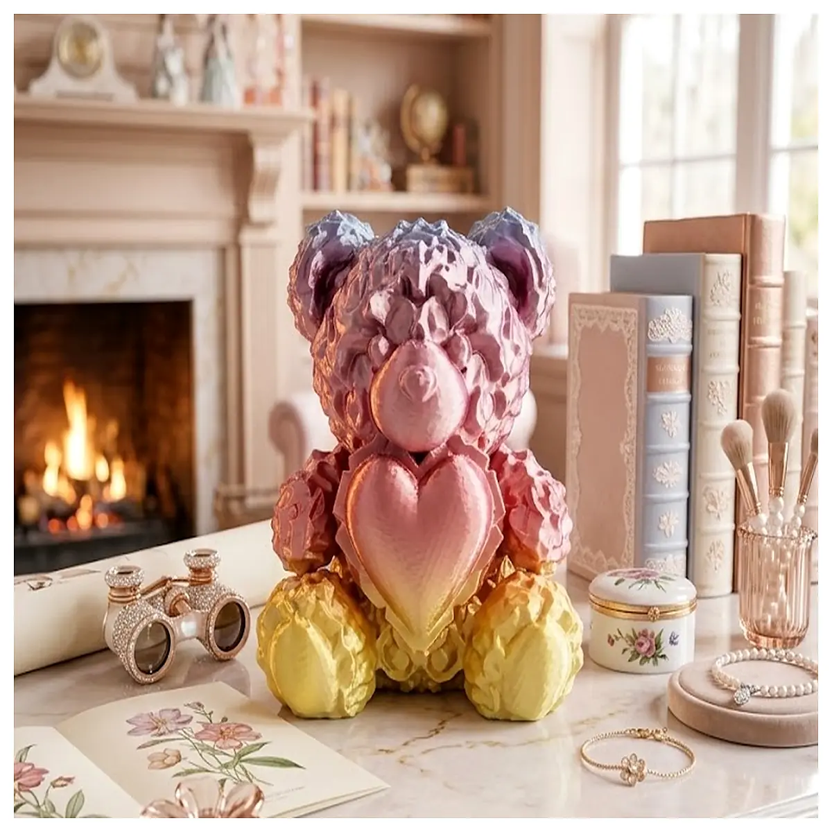 low poly shaped teddy bear plush toy geometric animal kids
