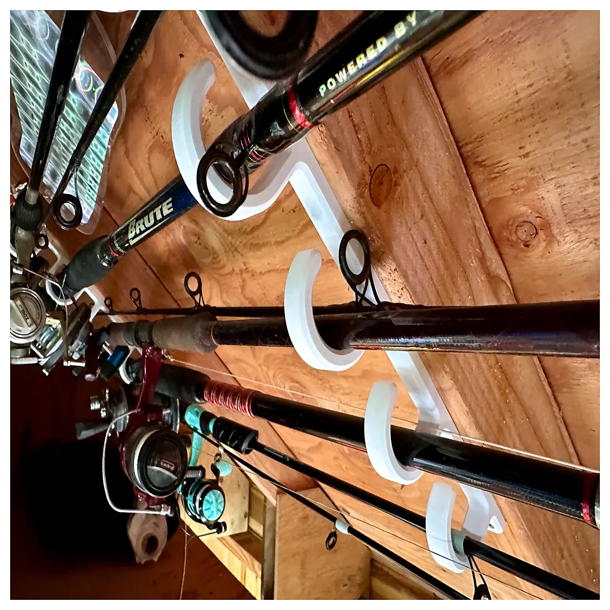 ceiling wall mount fishing rod holder rack storage for long rods duty adjustable universal
